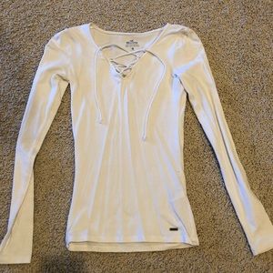 Lace up long sleeve tee